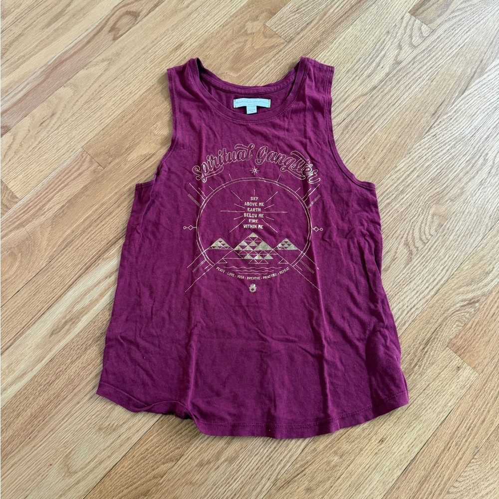 Spiritual gangster burgundy red sleeveless tank